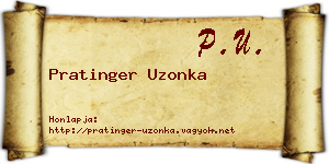 Pratinger Uzonka névjegykártya